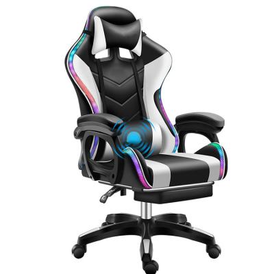 China (Size)WEWORTH Ergonomic Adjustable High Quality Ergonomic Massager OEM RGB Led Pack Massage Gaming Chair With Lights And Speakers for sale