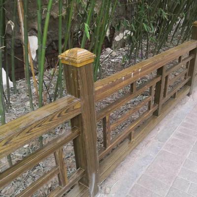 China Fiberglass Wood Grain Texture Handrail Roadside Guardrail Park Bench for sale