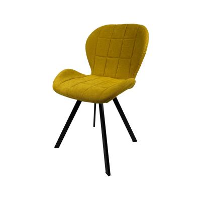 China Modern Cheap Nordic Design Velvet Fabric Luxury Dining Room Chairs Upholstered Metal Legs Dining Chair for sale