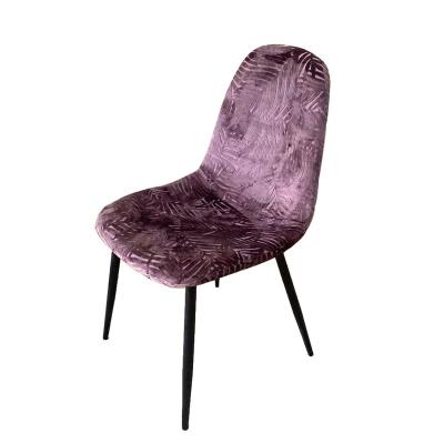 China Light Luxury Soft European Home Fabric Chair Light Weight Titanium Legs Dining Chair for sale