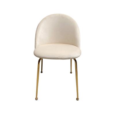 China Modern Design Hotel Furniture Home Living Kitchen Restaurant Gold Leg Fabric Convertible Chair Velvet Chairs for sale