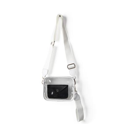 China Fashion Women Ladies Ladies Designer Purse PU Clear PVC Clear Zipper Plastic Crossbody Shoulder Bag Messenger Bag for sale