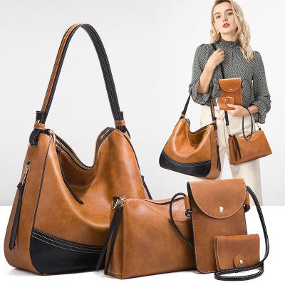 China Fashion Ladies Handbag Designer Bags For Women Handbag PU Bag Compound 4pcs Set Women Handbags Set for sale