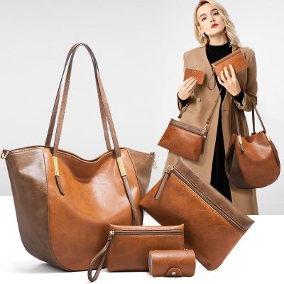 China New Fashion Design Ladies 4 Piece Set Tote Handbag PU Leather Handbags For Women for sale