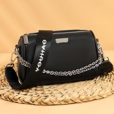 China 2022 New Fashion Portable Leather Women's Single Layer Cowhide Bag Shoulder Chain Messenger First Bag for sale