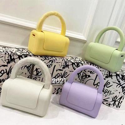 China New Fashion Candy Color Square Cross - Body Bag PVC Jelly Handbag for sale