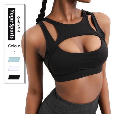 China 2022 Women Sports Women's Breathable Anti-sweat Sleep Bra Fitness Workout Shockproof Padded Running Top Adjust-bra Straps for sale