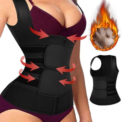 China New Logo Private Label Women Slimming Breathable 2022 Workout Compression Double Belt Neoprene Waist Trainer Corset Shapers for sale