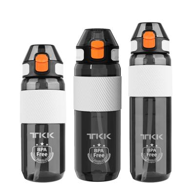 China Contemporary high end custom plastic tritan reausable running water bottle 450ml 600ml 750ml for sale