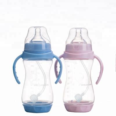 China BPA Free Food Grade PP Baby Milk Bottle With Handle For Feeding for sale