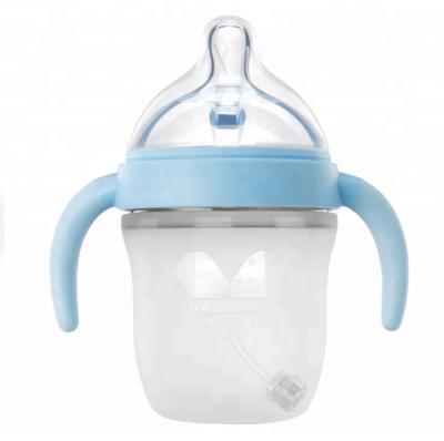 China Best BPA Free Silicone Baby Bottle Water Cup Cute Selling Silicone Baby Feeding Bottle for sale