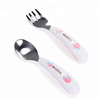 China BPA Free Baby Tableware Personalized Cutlery Set Spoon And Fork Promotional Gifts for sale