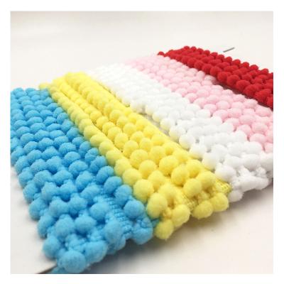 China SH002 Pom Pom Lace Trim Ball Trim Lace Kint Fabric Handmade Sewing Craft Mini Bead Tassel Ribbon Viable Wholesale Fringe for sale