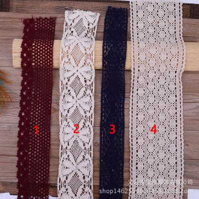 China C108 Wholesale China Flower Style Handmade High Quality White Mesh Lace Fabric Ribbon, Cotton Lace Trim Ribbon For Wedding Invitations for sale