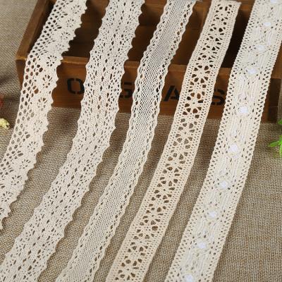 China C030 3cm handmade high quality cotton lace trim/ivory crochet lace lace fabric for garment decoration for sale