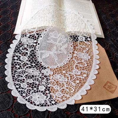 China Other Embroidery Wholesale Doilies Tablecloth Lace Hollow Table Set Mats With Flower Pattern LH027 for sale