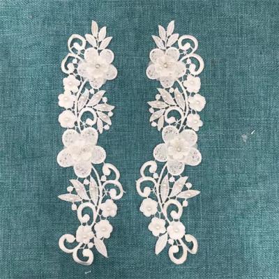 China 3D ZH009 China made 3D flower popular beaded lace applique for sale