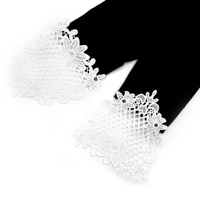 China Elegant 3D Ivory Beautiful Ivory Leaf Lace Flower Appliques 3D Flower Collar Collar Corsage Patch LH033 for sale