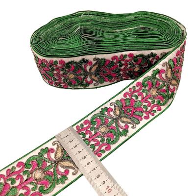 China Other Custom Embroidery Border Lace Ribbon Fabric For Purse And Cloth HL030 for sale