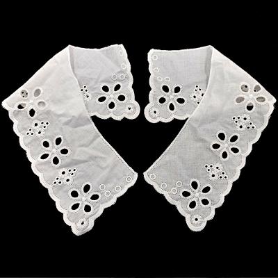 China LH035 factory wholesale fashion design milking neck lace collar embroidery lace silk collar for sale