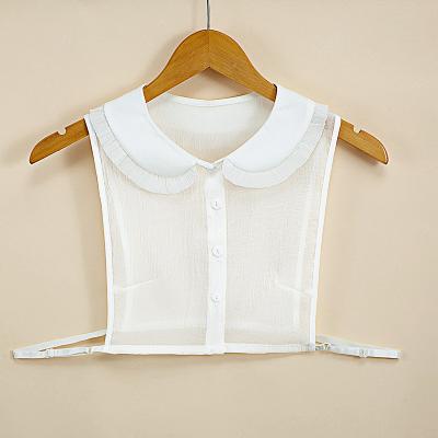 China The other design fake design white chiffon plain plain LYS037 factory fashion detachable shirt collar with square collar for sale