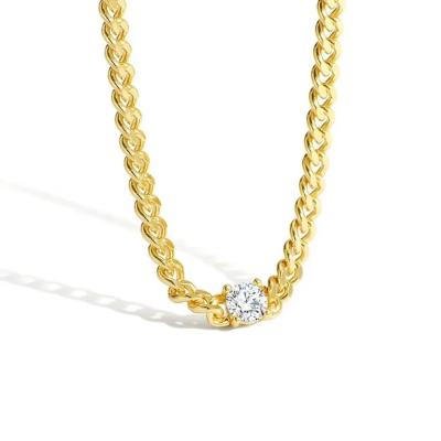 China High Quality Hip Hop Jewelry 18K Solid Gold Necklace With Customized Chain Diamond Pendant Man Women Charm Choker for sale