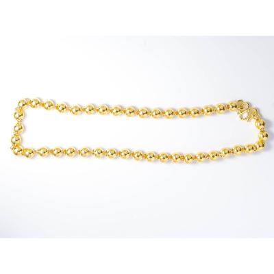 China High Quality 18K Gold Bead Chain Bracelet For Women Man Jewelry Round Hollow Beads Charms Adjustable Bilette Chian Bracelet for sale