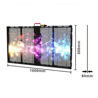 China Outdoor Waterproof High Definition Light-transmitting Curtain Wall Window Ice Screen Outdoor/Indoor Transparent LED Display for sale