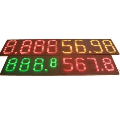 China Gas Station Outdoor 7 Segments Led Gas Price Signs Led Fuel Rating Panel 88888 Digit Gas Station Led Price Sign for sale