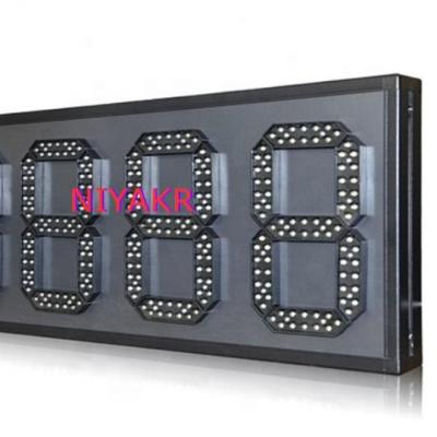 China Outdoor Credit 8.889/10 Digital Silver Led Oil Price Sign Board 7 Segment Led Gas Price Display for sale