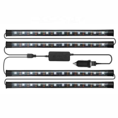 China Car Interior Decorative Flexible Strip Light Decorative Atmosphere 5050 RGB Led Car Ambient Interior Foot Lights Well With Remote Control for sale