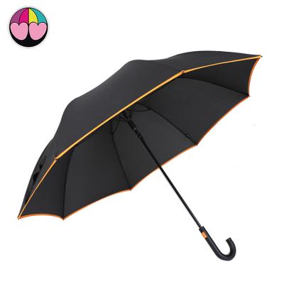 China CLASSIC Automatic Durable Long Stick Pongee Windproof Umbrella With Piping for sale