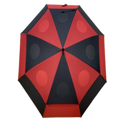 China CLASSIC Large Windproof Golf Umbrella With Holes Double Layer Automatic Golf Umbrella for sale