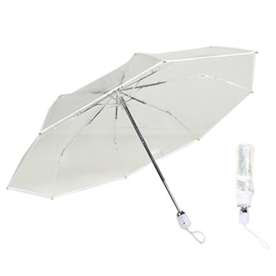 China All In 1 Automatic Opening Transparent Umbrella Wedding Umbrella 21 inches*8 Ribs Lightweight Bubble Folded Umbrella for sale