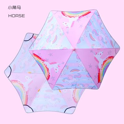 China CLASSIC Safety Kids Umbrella Cartoon Rounded Rounded Blunt Umbrella Around Stick Corner Umbrella for sale