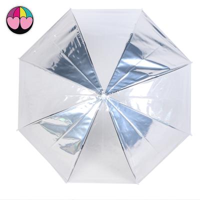 China CLASSIC Hot Sale Personalized Laser Clear Iridescent Laser Clear Holographic Shining Fluorescent Umbrella for sale