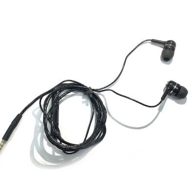 China In-ear Black Earphone For Mobile Phones Wired Noise Canceling Chinese Factory Customized 3.5mm Cheap Earphone for sale