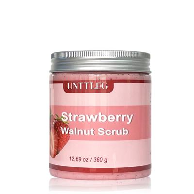 China Exfoliator Private Label Strawberry Walnut Whitening Exfoliante Avocado Apricot Raspberry Deep Cleansing Facial Body Scrub for sale