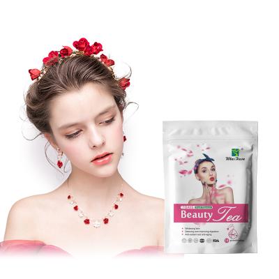 China Rose Herbal Glow Whitening Smooth Low Fat Premium Skin Improve Complexion 7 Day Anti Aging Beauty Tea for sale