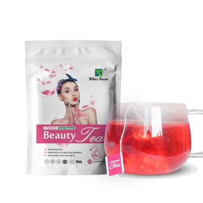 China Rose Herbal Glow Whitening Smooth Low Fat Premium Skin Improve Complexion 7 Day Anti Aging Beauty Tea for sale