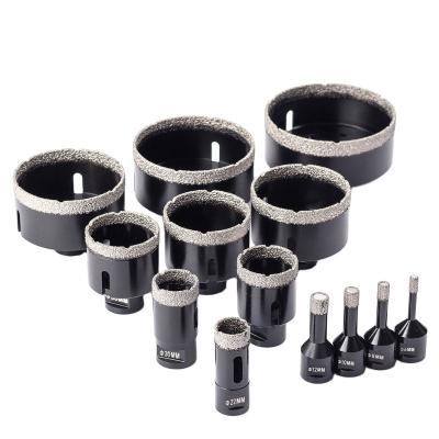 China Masonry Drilling M14 Vacuum Welded Diamond Dry Drill Bit Brazing Thread Bit Ceramic Tile Hole Saw Granite Marble Drill Bit for sale