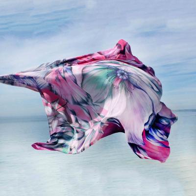 China Soft Elegant Designer Scarf Styles Silk Satin Scarf No MOQ Custom Scarf for sale