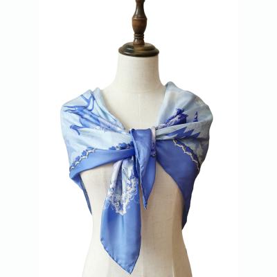 China 2021 New Fashion Style Styles Scarves Designer Square Hair Silk Material Custom 100% Pure Silk Scarf for sale