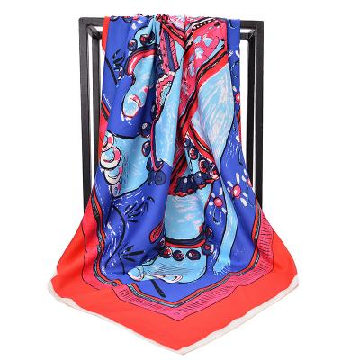 China Soft Elegant Custom Printing Shawls And Scarves OEM Design Women Muslim Hijab 100% Silk Satin Turkish Scarves for sale