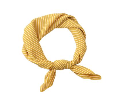 China DecorateÂ   2021 latest hot style scarf fashion lady personality bandana yellow striped square scarf for sale