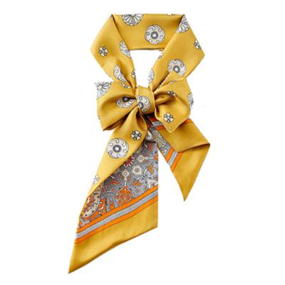 China Manufacturers Logo Printed 100% Square Twill Silk Soft Elegant Chinese Custom Women Scarf Main Wraps for sale