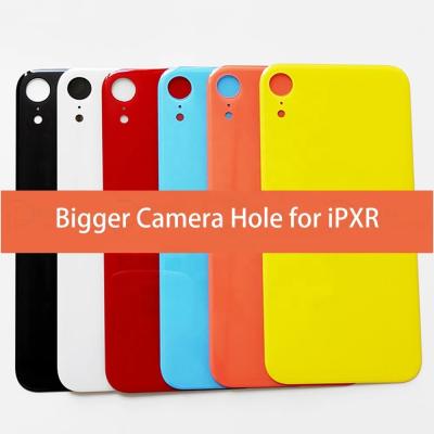 China Back Cover Encloses Battery Cover Housing For iPhone XR Camera Hole Opening Housing Battery Door Wide Back Cover Glass 02231490 for sale