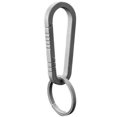 China Best prices titanium key chain light anti-corrosion with quickdrawing key ring car key chain outdoor carabiner for sale