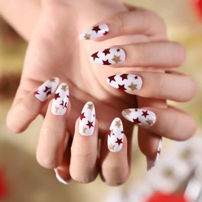 China Design Hot Selling Luxury Custom Private Label Packaging Artificial Nails Christmas Design Press On Nails for sale