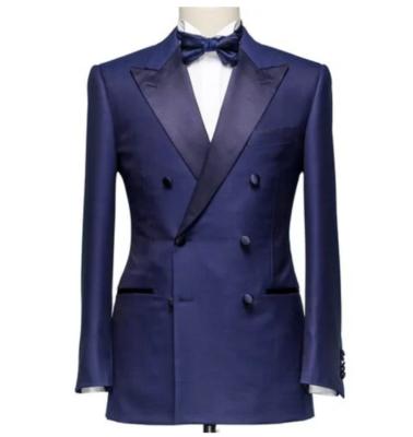 China Anti-Wrinkle Men's Double Breasted Suit OEM Handmade Custom Drop Ship Fits 3 Piece Slim Fit Men Suits 3 Piece Wedding for sale